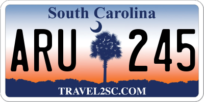 SC license plate ARU245