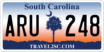 SC license plate ARU248