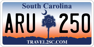 SC license plate ARU250