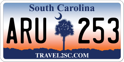 SC license plate ARU253