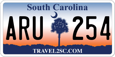 SC license plate ARU254