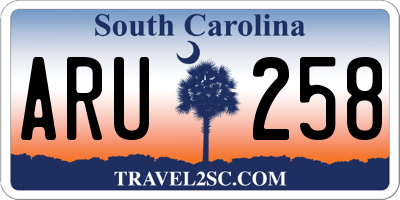 SC license plate ARU258