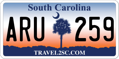 SC license plate ARU259