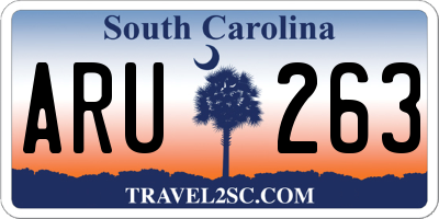 SC license plate ARU263