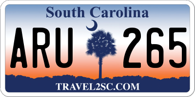 SC license plate ARU265