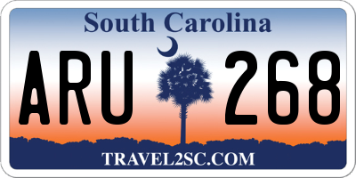 SC license plate ARU268