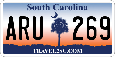 SC license plate ARU269