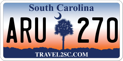 SC license plate ARU270