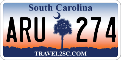 SC license plate ARU274