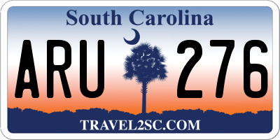 SC license plate ARU276