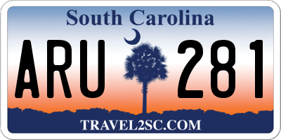 SC license plate ARU281