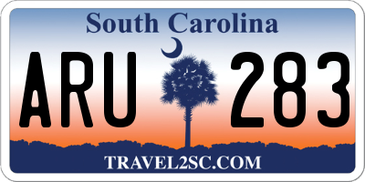 SC license plate ARU283