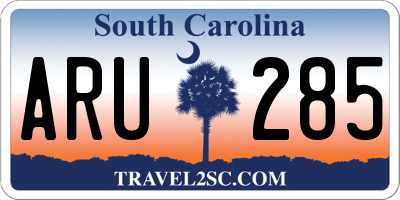SC license plate ARU285