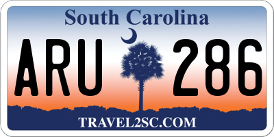 SC license plate ARU286