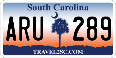 SC license plate ARU289