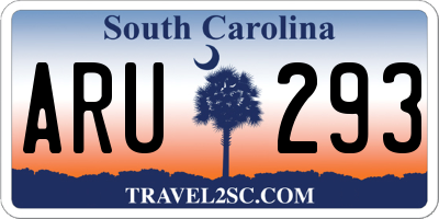 SC license plate ARU293