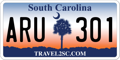 SC license plate ARU301