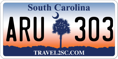 SC license plate ARU303