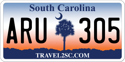 SC license plate ARU305