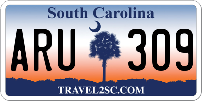 SC license plate ARU309