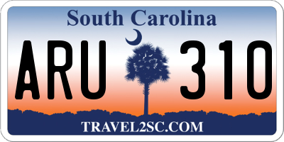 SC license plate ARU310