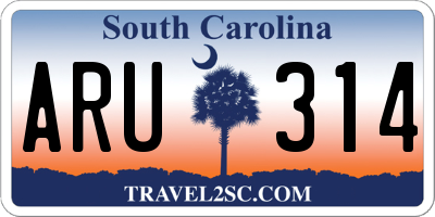 SC license plate ARU314