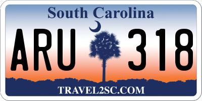 SC license plate ARU318