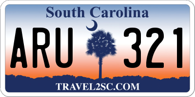 SC license plate ARU321