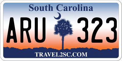 SC license plate ARU323