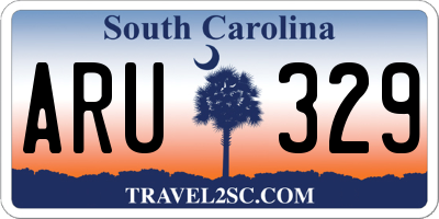 SC license plate ARU329