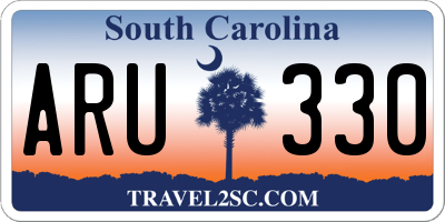 SC license plate ARU330