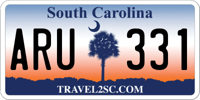 SC license plate ARU331