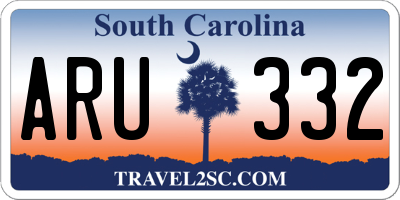 SC license plate ARU332