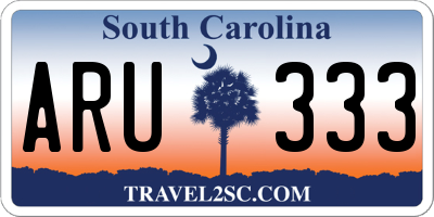 SC license plate ARU333