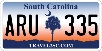 SC license plate ARU335