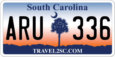 SC license plate ARU336