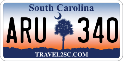 SC license plate ARU340
