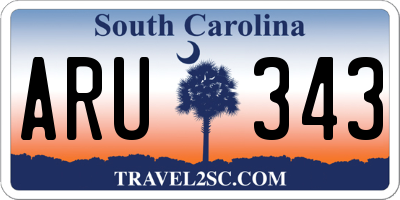 SC license plate ARU343