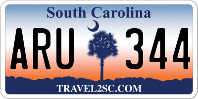 SC license plate ARU344