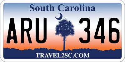 SC license plate ARU346