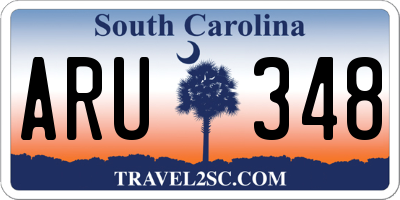 SC license plate ARU348
