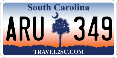 SC license plate ARU349