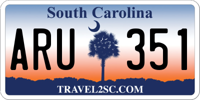 SC license plate ARU351