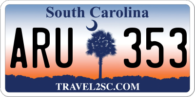 SC license plate ARU353
