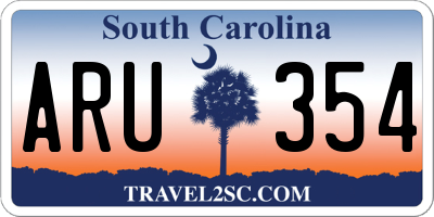 SC license plate ARU354