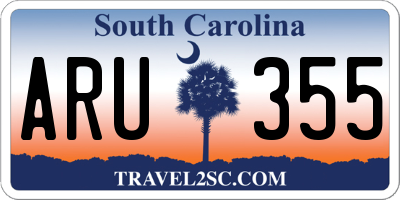 SC license plate ARU355