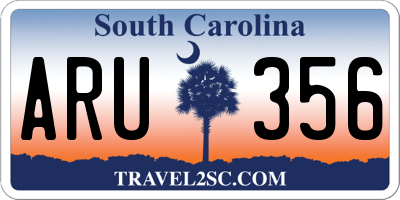 SC license plate ARU356