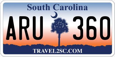 SC license plate ARU360
