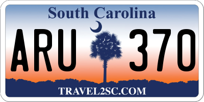 SC license plate ARU370