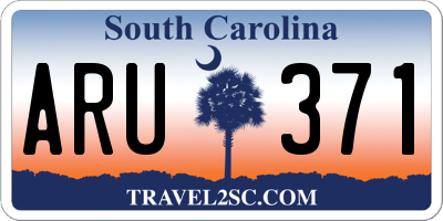 SC license plate ARU371